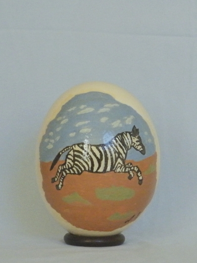 Straußenei Zebra
